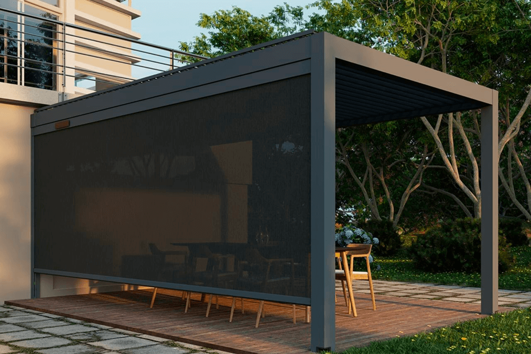 Trinity package - a four-season pergola solution with insulated glass enclosure and louvers